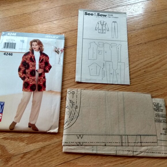 Fleece Jacket and Tapered Pants Sewing Pattern Size 12-16 4246 UNCUT - Picture 6 of 8